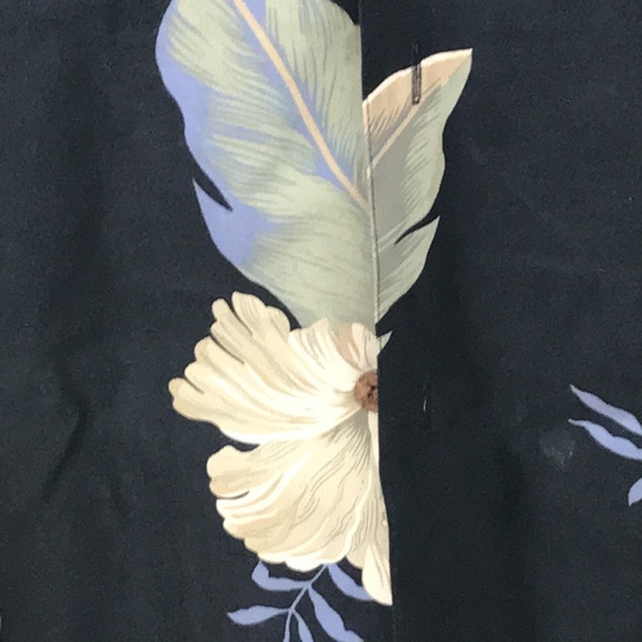 Pusser’s West Indies L Silk Cotton Mix Floral Mens Button Down ShortSleeve Shirt - Picture 6 of 9